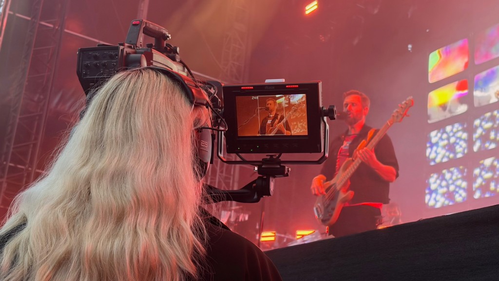 Ellie Lapping camera operating at a live concert